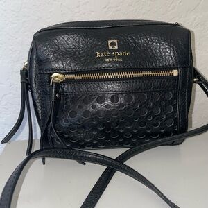 Kate Spade New York Perri Lane Bubbles Black Leather Looloo Crossbody Bag Purse